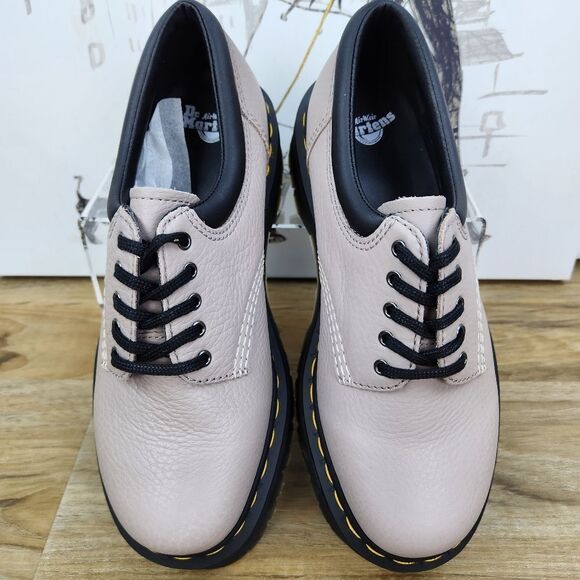 🩵NIB Dr. Martens Taupe 8053 Quad Retro Pisa Leather Platform Oxfords Size 8 - Picture 13 of 16